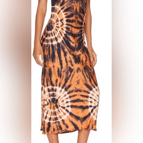 Young, Fabulous & Broke YFB Lou Lou Midi Dress in Copper Spin Wash size XS new - Picture 3 of 10